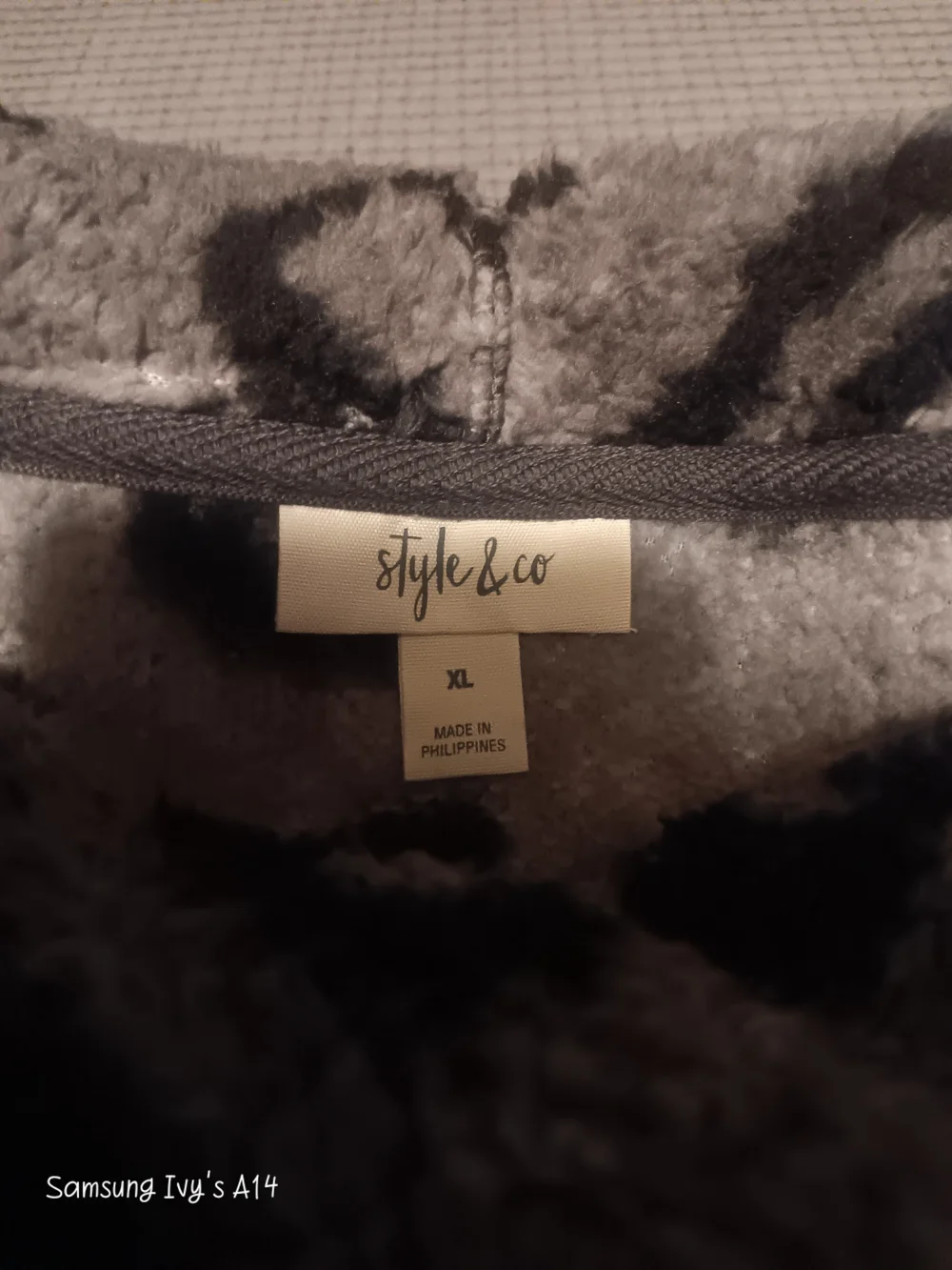 Style & Co. Gray and Black Leopard-Print Cowl Neck Sweater - Picture 3 of 4